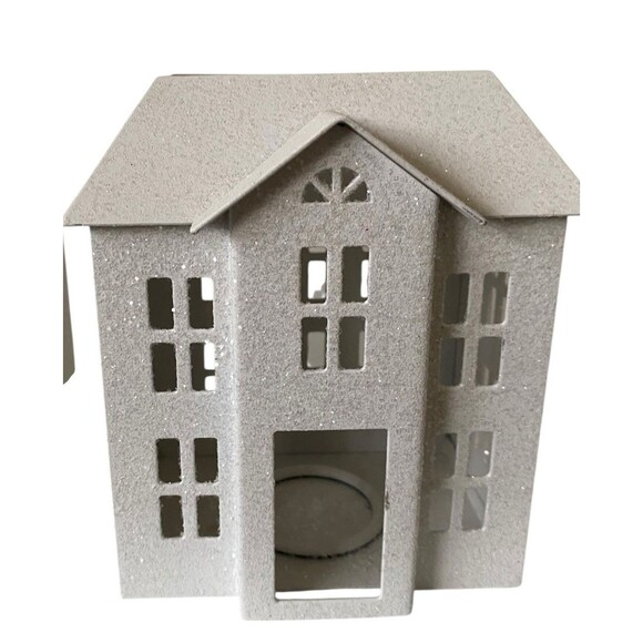 White Barn Co Bath & Body Works Glitter House Luminary Candle Holder Large Small - Picture 3 of 11